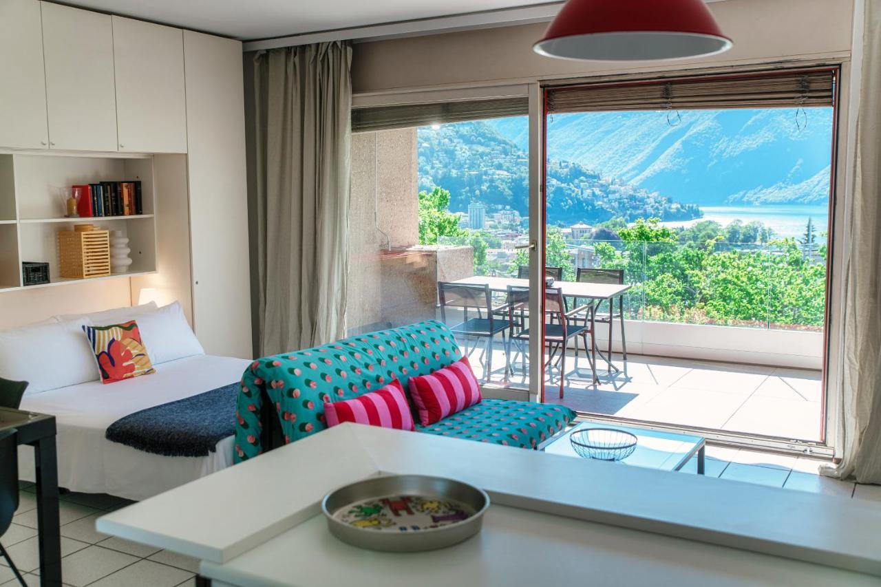 Panoramic Studio By Quokka 360 - Open Space Apartment With Terrace Lugano Bagian luar foto